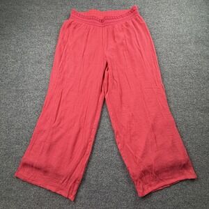 Zac & Rachel Petite Coral Pull On Wide Leg Pants Lined Size PL